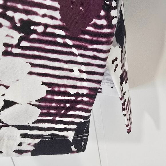 Alfred Dunner NWT Knit Top Jeweled 3/4 Sleeve Purple Black Size PM - Picture 10 of 10